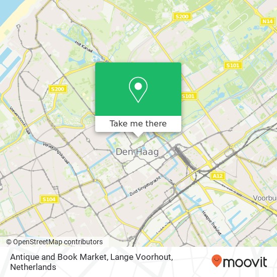 Antique and Book Market, Lange Voorhout kaart