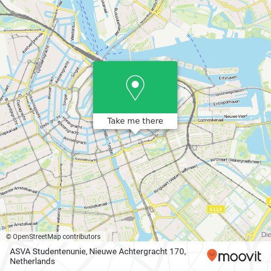 ASVA Studentenunie, Nieuwe Achtergracht 170 kaart