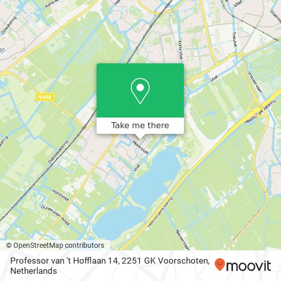 Professor van 't Hofflaan 14, 2251 GK Voorschoten kaart