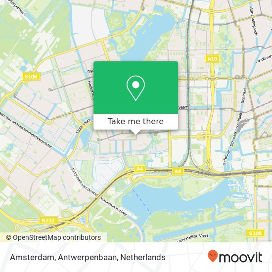 Amsterdam, Antwerpenbaan kaart