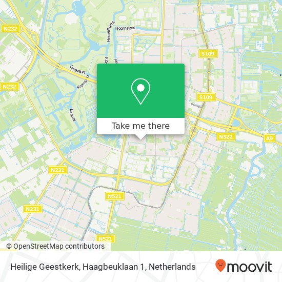 Heilige Geestkerk, Haagbeuklaan 1 kaart