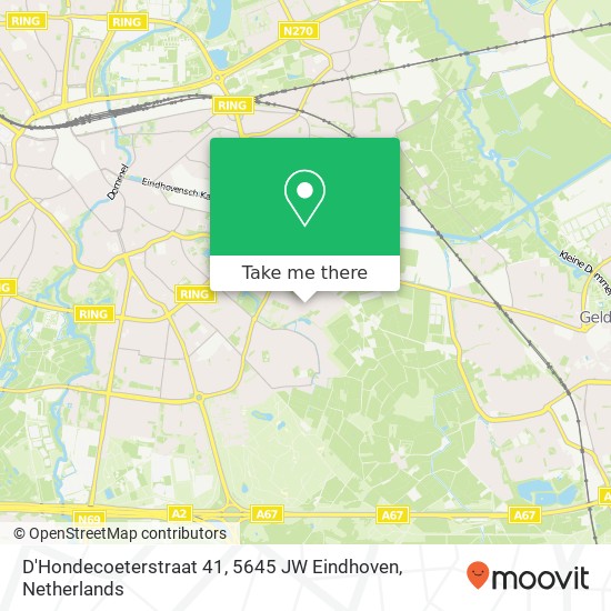 D'Hondecoeterstraat 41, 5645 JW Eindhoven kaart