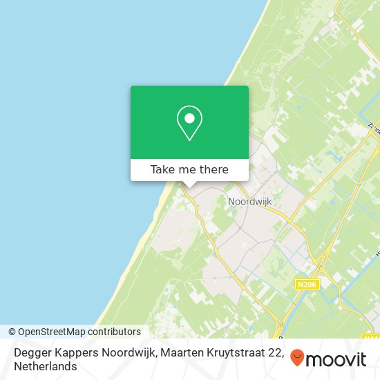 Degger Kappers Noordwijk, Maarten Kruytstraat 22 kaart