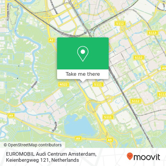 EUROMOBIL Audi Centrum Amsterdam, Keienbergweg 121 kaart