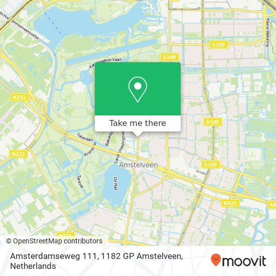 Amsterdamseweg 111, 1182 GP Amstelveen kaart