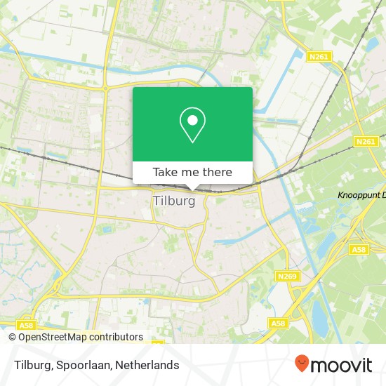 Tilburg, Spoorlaan kaart