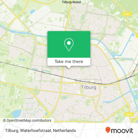 Tilburg, Waterhoefstraat kaart