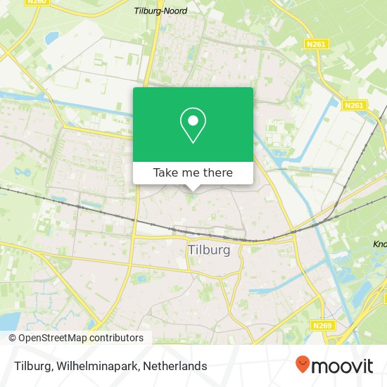 Tilburg, Wilhelminapark kaart