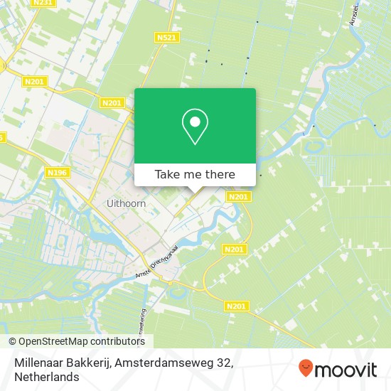 Millenaar Bakkerij, Amsterdamseweg 32 kaart