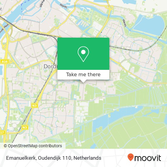 Emanuelkerk, Oudendijk 110 kaart