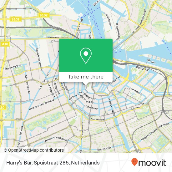 Harry's Bar, Spuistraat 285 kaart