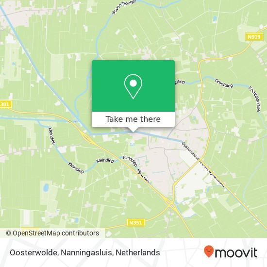 Oosterwolde, Nanningasluis kaart