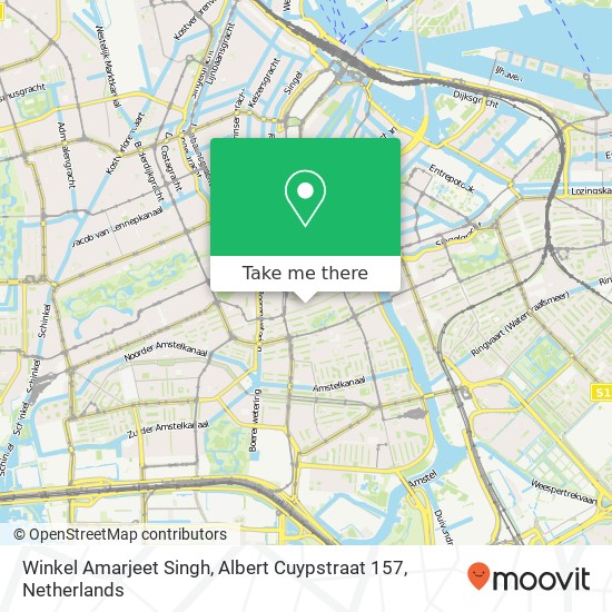 Winkel Amarjeet Singh, Albert Cuypstraat 157 kaart