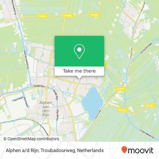 Alphen a/d Rijn, Troubadourweg kaart