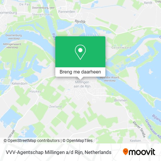 VVV-Agentschap Millingen a / d Rijn kaart