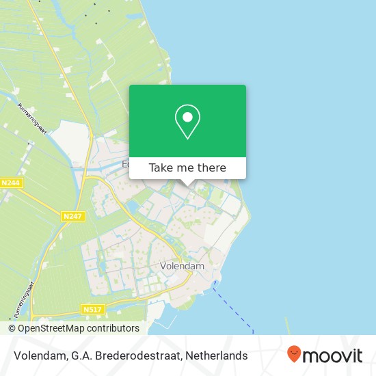 Volendam, G.A. Brederodestraat kaart