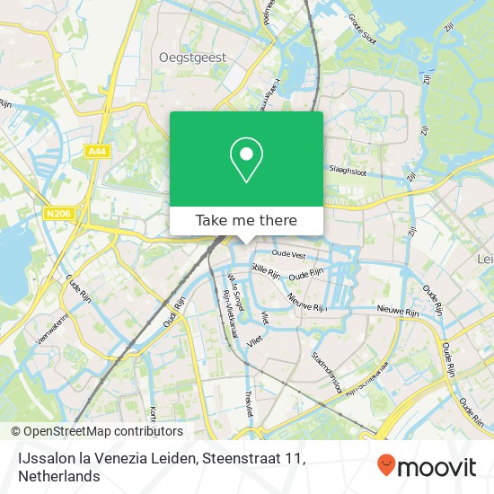 IJssalon la Venezia Leiden, Steenstraat 11 kaart