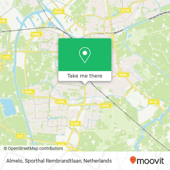 Almelo, Sporthal Rembrandtlaan kaart