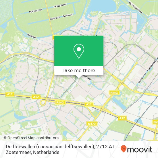 Delftsewallen (nassaulaan delftsewallen), 2712 AT Zoetermeer kaart