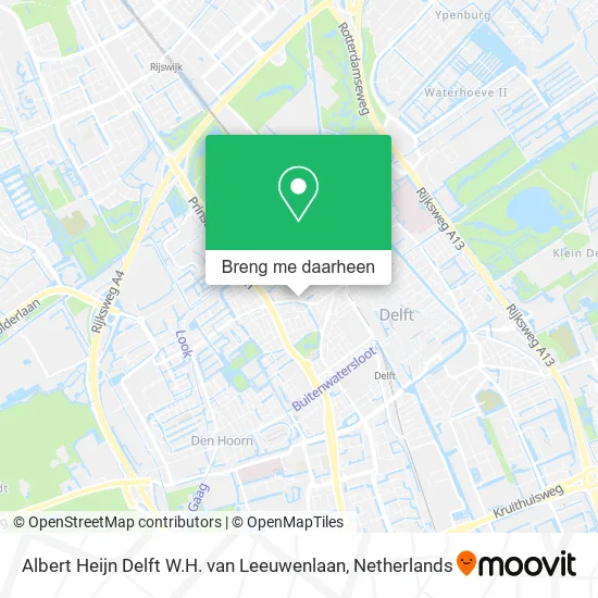 Albert Heijn Delft W.H. van Leeuwenlaan kaart