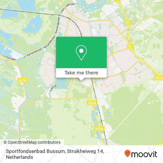 Sportfondsenbad Bussum, Struikheiweg 14 kaart