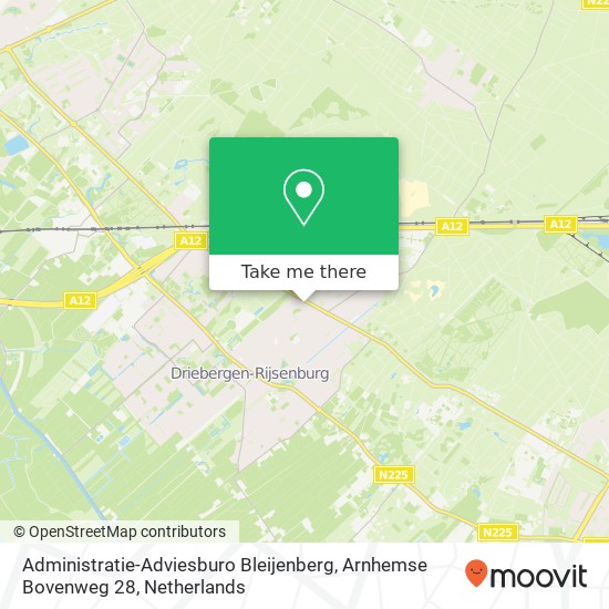 Administratie-Adviesburo Bleijenberg, Arnhemse Bovenweg 28 kaart