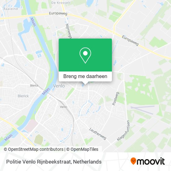 Politie Venlo Rijnbeekstraat kaart