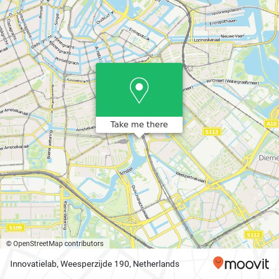 Innovatielab, Weesperzijde 190 kaart