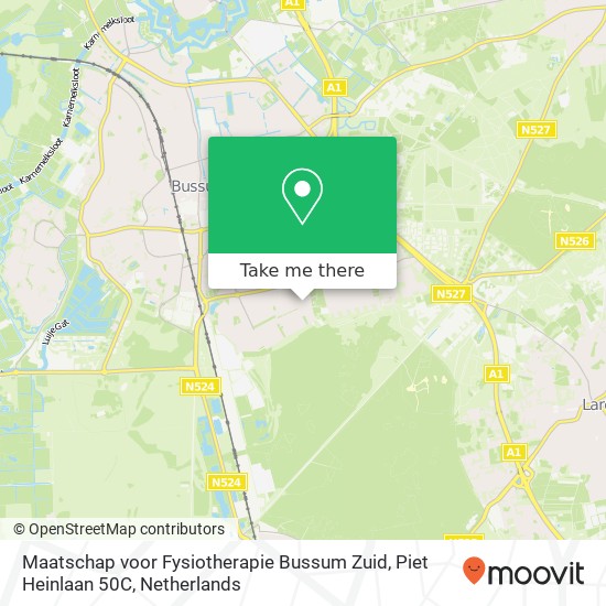 Maatschap voor Fysiotherapie Bussum Zuid, Piet Heinlaan 50C kaart