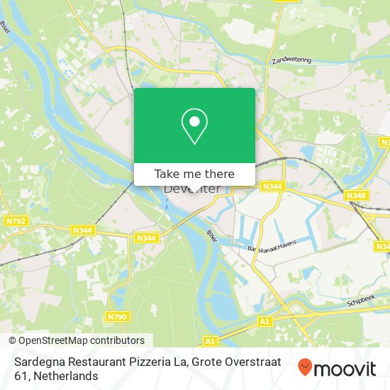 Sardegna Restaurant Pizzeria La, Grote Overstraat 61 kaart