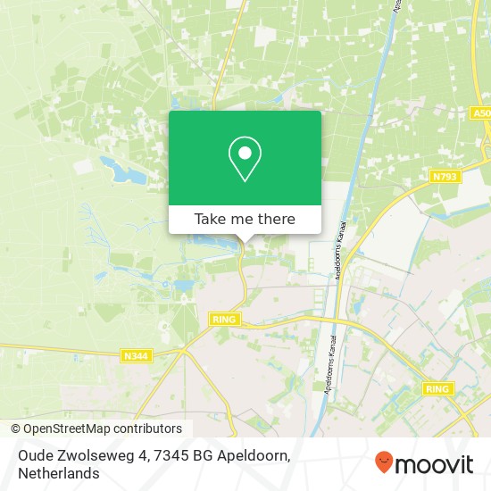 Oude Zwolseweg 4, 7345 BG Apeldoorn kaart