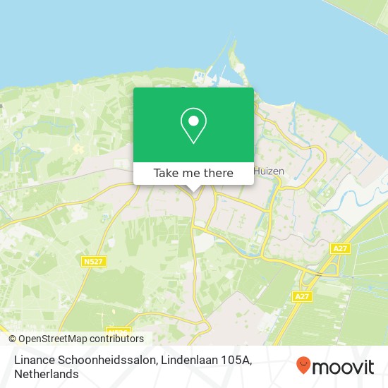 Linance Schoonheidssalon, Lindenlaan 105A kaart