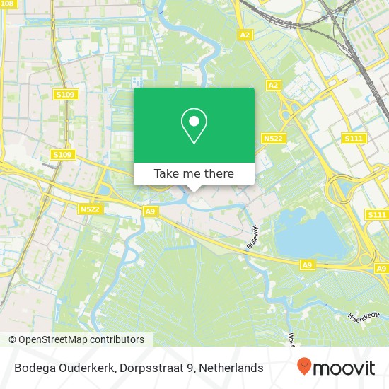 Bodega Ouderkerk, Dorpsstraat 9 kaart