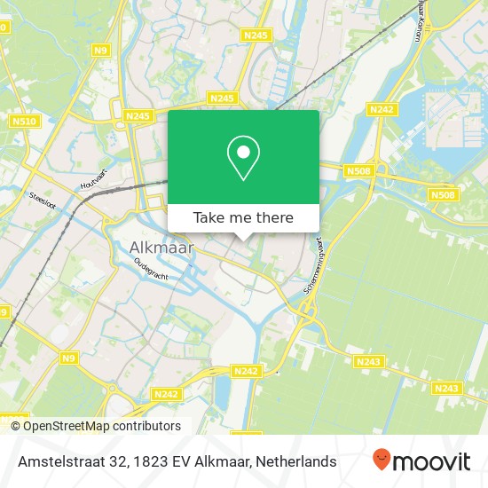 Amstelstraat 32, 1823 EV Alkmaar kaart