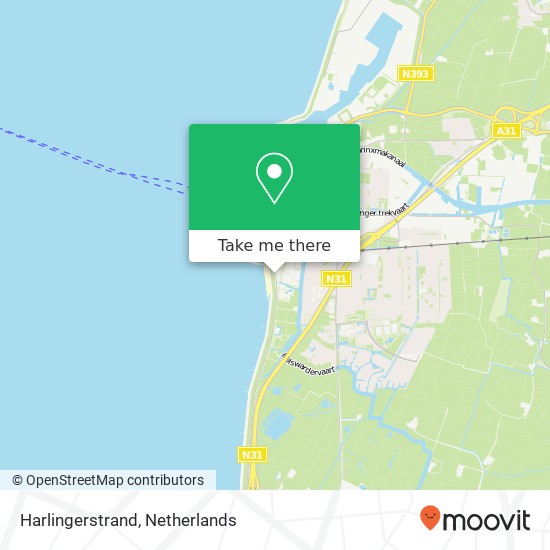 Harlingerstrand, Westerzeedijk kaart