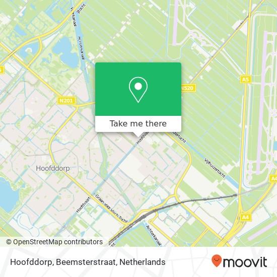 Hoofddorp, Beemsterstraat kaart