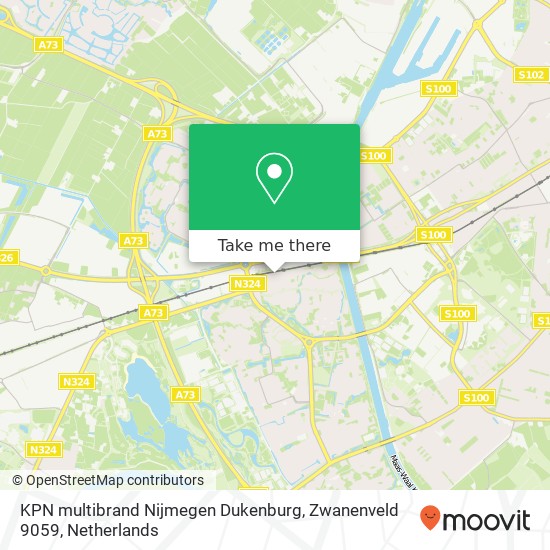 KPN multibrand Nijmegen Dukenburg, Zwanenveld 9059 kaart