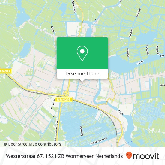 Westerstraat 67, 1521 ZB Wormerveer kaart