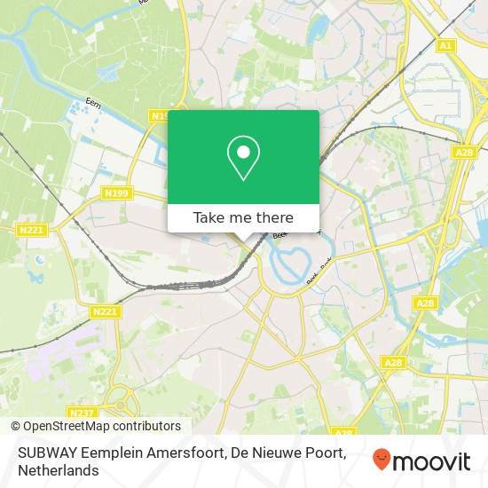 SUBWAY Eemplein Amersfoort, De Nieuwe Poort kaart