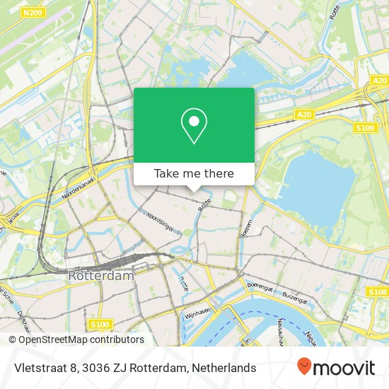 Vletstraat 8, 3036 ZJ Rotterdam kaart