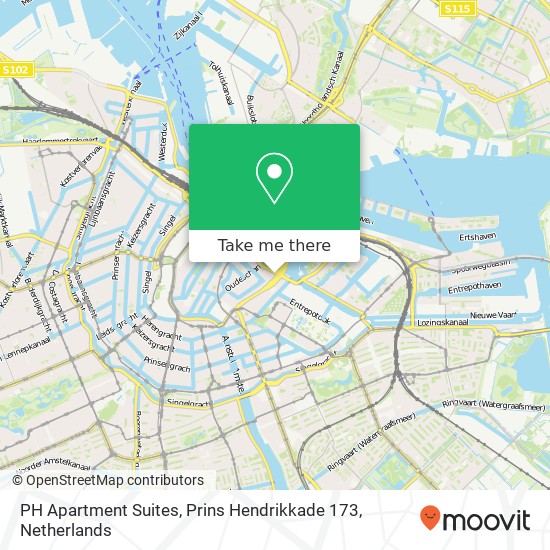 PH Apartment Suites, Prins Hendrikkade 173 kaart