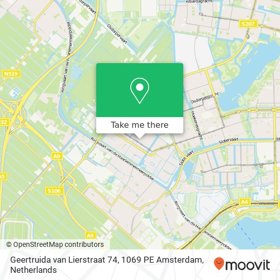 Geertruida van Lierstraat 74, 1069 PE Amsterdam kaart