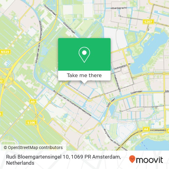 Rudi Bloemgartensingel 10, 1069 PR Amsterdam kaart