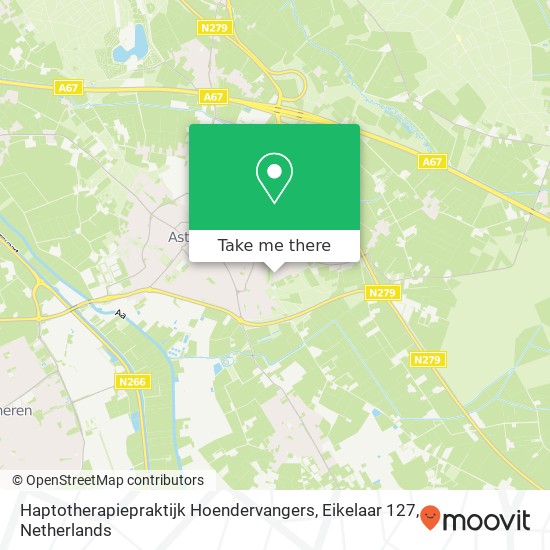 Haptotherapiepraktijk Hoendervangers, Eikelaar 127 kaart