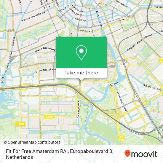 Fit For Free Amsterdam RAI, Europaboulevard 3 kaart