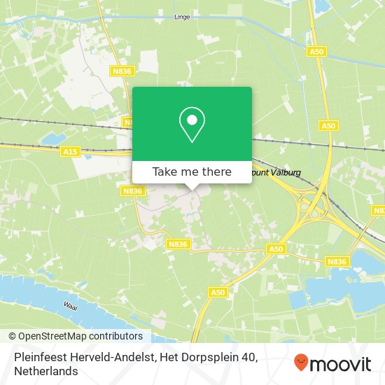 Pleinfeest Herveld-Andelst, Het Dorpsplein 40 kaart