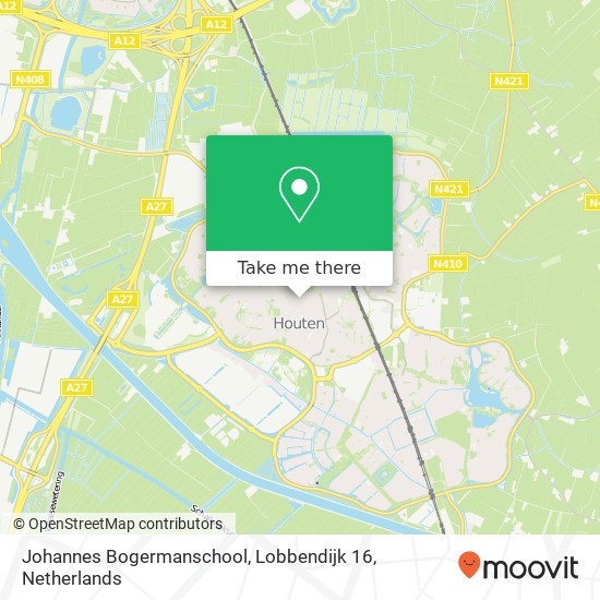 Johannes Bogermanschool, Lobbendijk 16 kaart