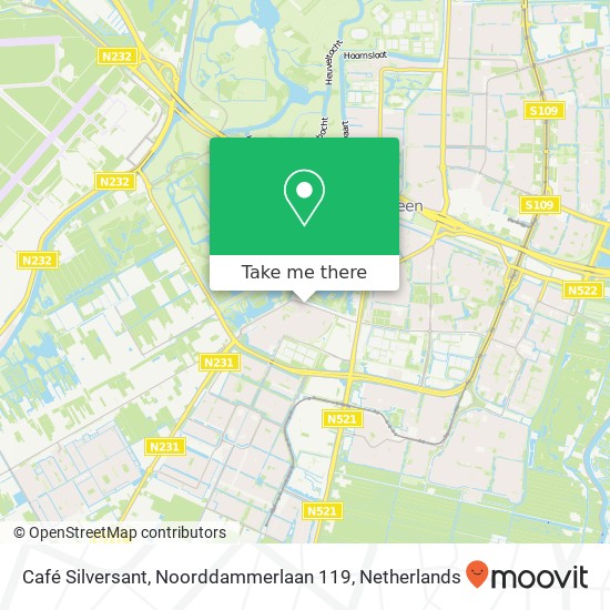 Café Silversant, Noorddammerlaan 119 kaart