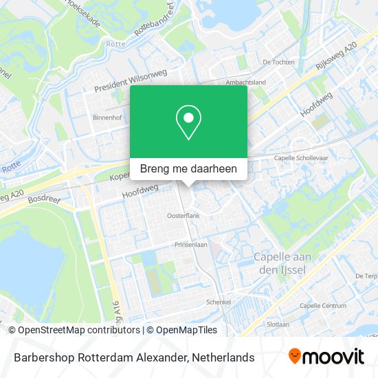 Barbershop Rotterdam Alexander kaart