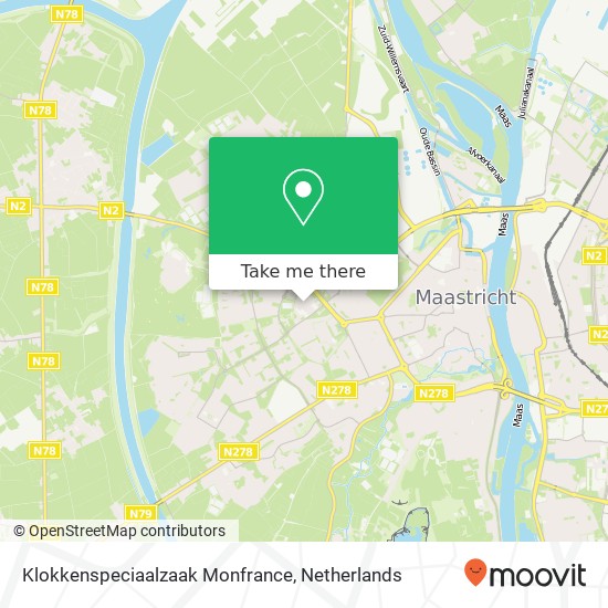 Klokkenspeciaalzaak Monfrance, Brusselse Poort kaart